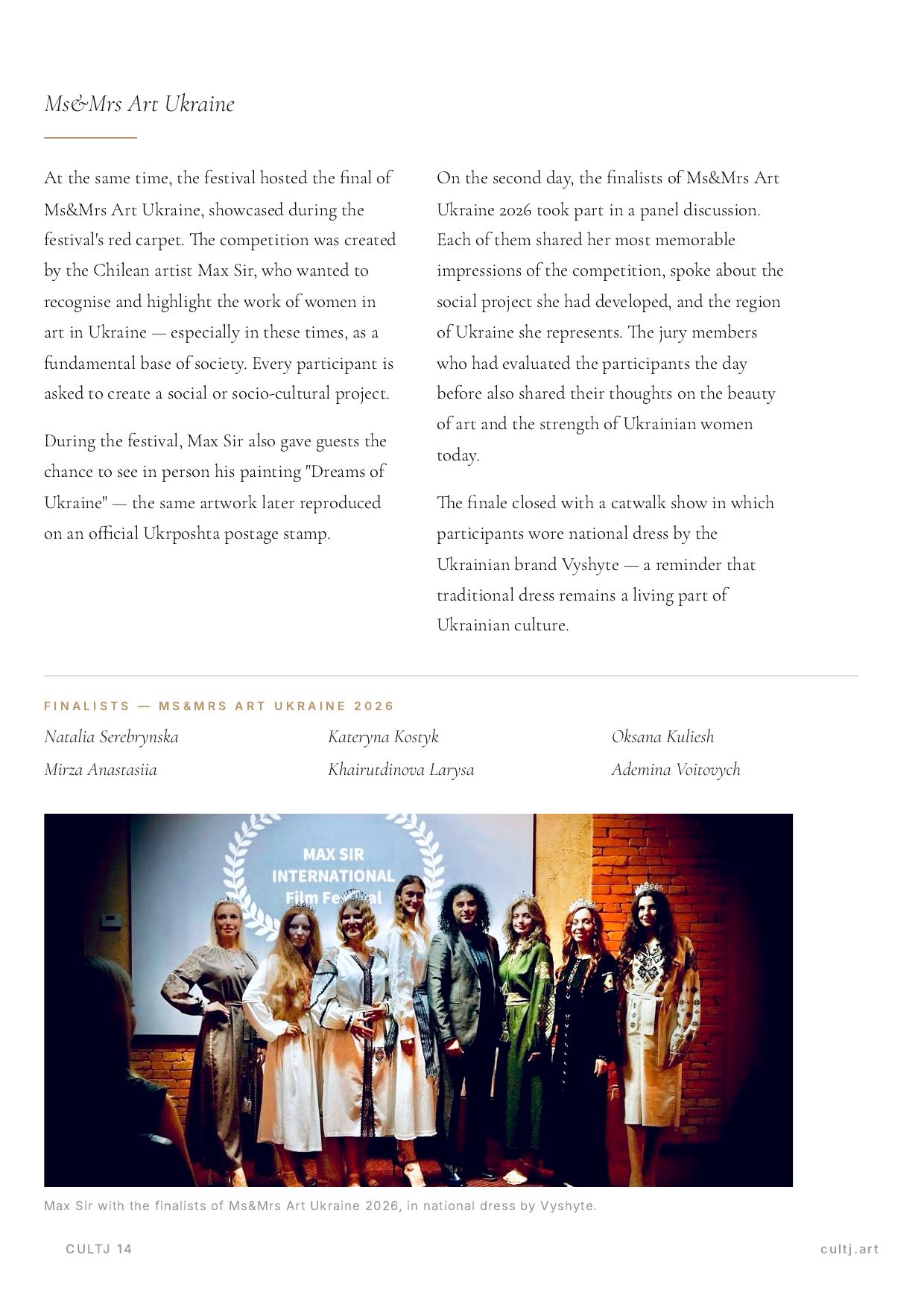 CULTJ: Ms&Mrs Art Ukraine finalists